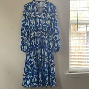 Patterned Blue Maxi Dress